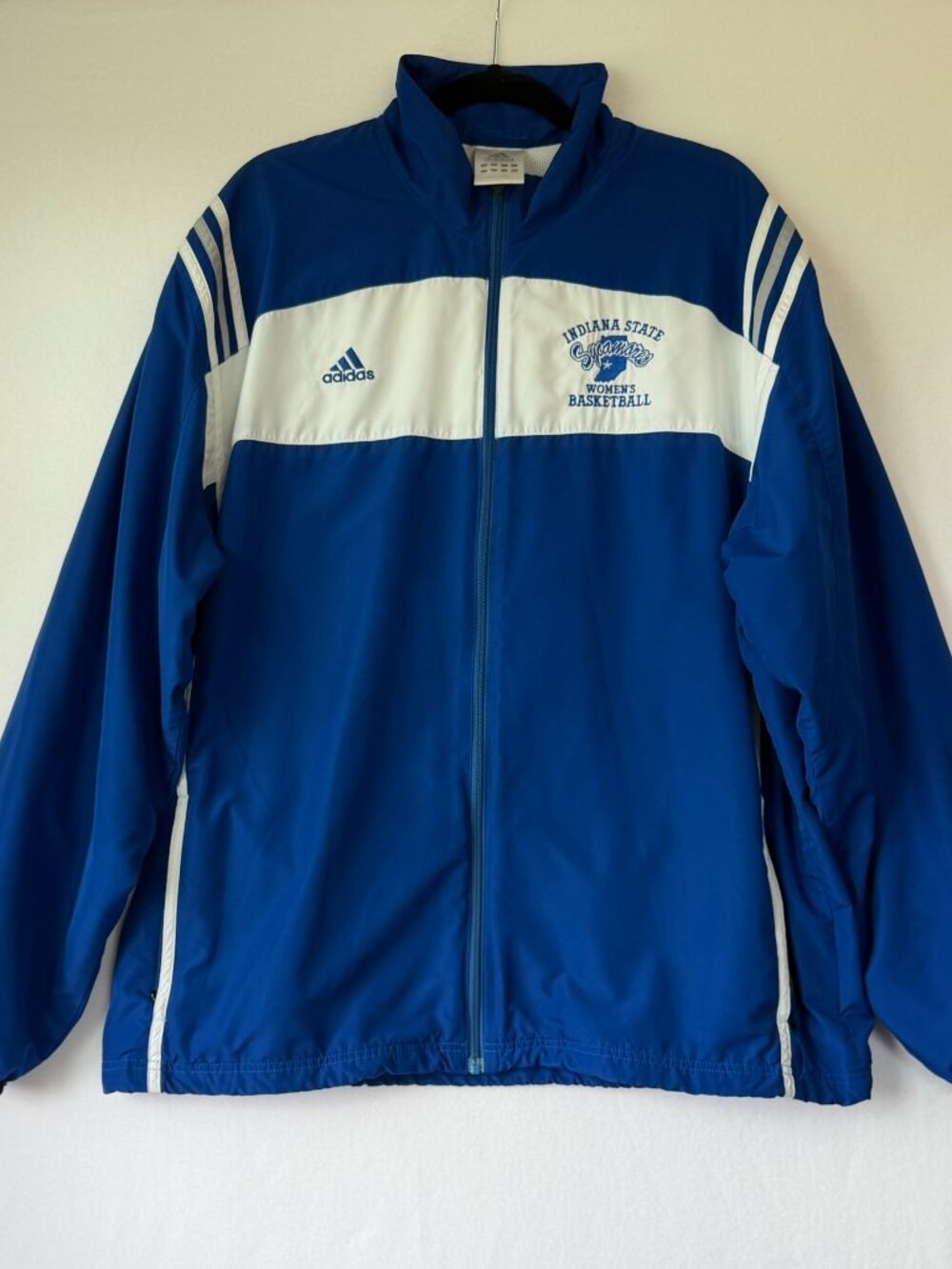 Adidas ISU Sycamores Women’s Basketball Jacket XL Blue White Mesh Back